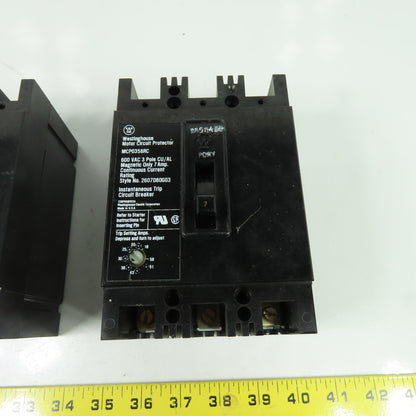 Westinghouse MCP0358RC 2607D80G03 600VAC 3-Pole Circuit breaker 7A Lot Of 2