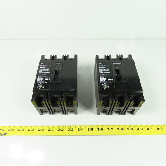 Westinghouse MCP0358RC 2607D80G03 600VAC 3-Pole Circuit breaker 7A Lot Of 2