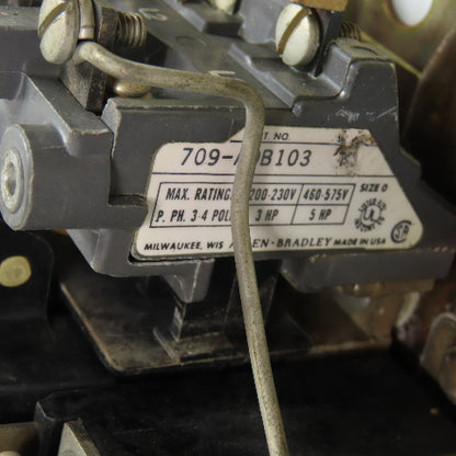 Allen Bradley 709-A0B103 Size 0 Motor Starter 5Hp 480V Coil 600V Max Lot Of 2