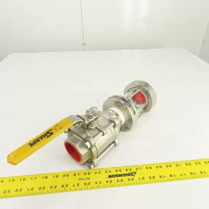 Archon AKGS-2-SS Full View Sight Flow Indicator W/ 2" Sharpe Ball Valve CF8M NEW