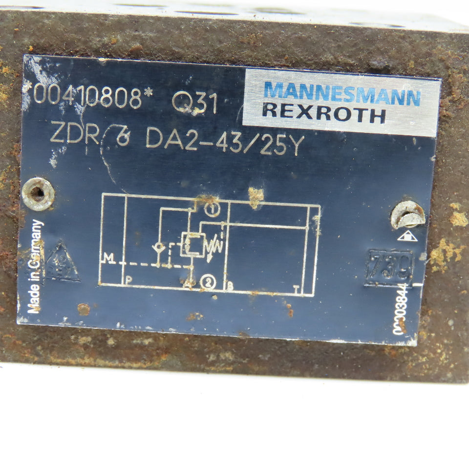 Rexroth ZDR 6 DA2-43/25Y Direct Operated Pressure Reducing Hydraulic Valve