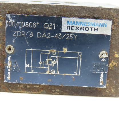Rexroth ZDR 6 DA2-43/25Y Direct Operated Pressure Reducing Hydraulic Valve