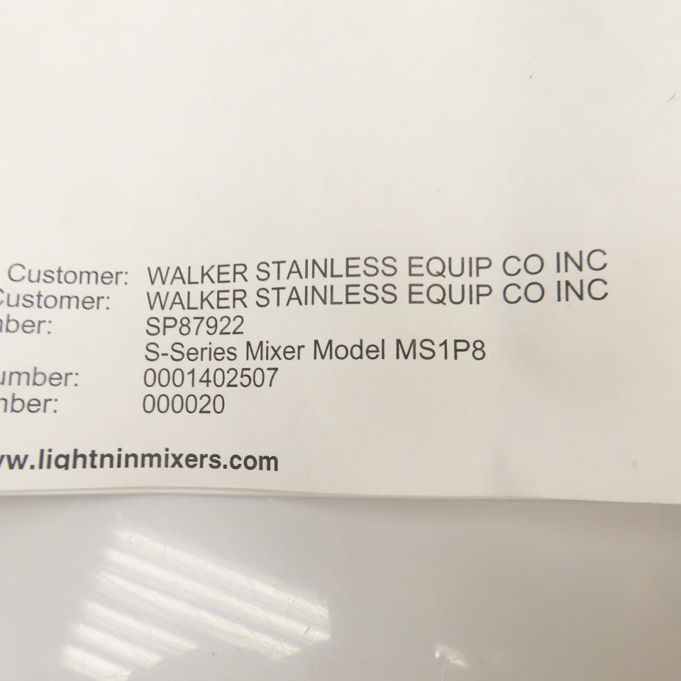 SPX MS1P8 Lightnin Direct Drive Clamp Mount Stainless Steel Air Mixer Motor NEW
