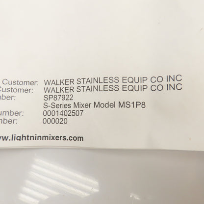 SPX MS1P8 Lightnin Direct Drive Clamp Mount Stainless Steel Air Mixer Motor NEW
