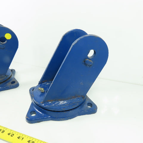 Heavy Duty Swivel Caster Base -1/2" ID 7-1/2"x6-1/2" Flange Lot Of 2