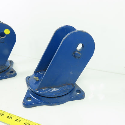 Heavy Duty Swivel Caster Base -1/2" ID 7-1/2"x6-1/2" Flange Lot Of 2