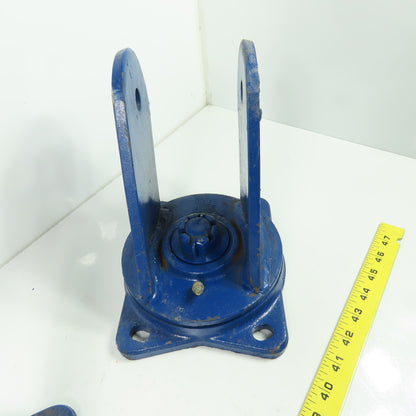 Heavy Duty Swivel Caster Base -1/2" ID 7-1/2"x6-1/2" Flange Lot Of 2