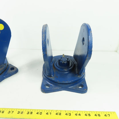 Heavy Duty Swivel Caster Base -1/2" ID 7-1/2"x6-1/2" Flange Lot Of 2