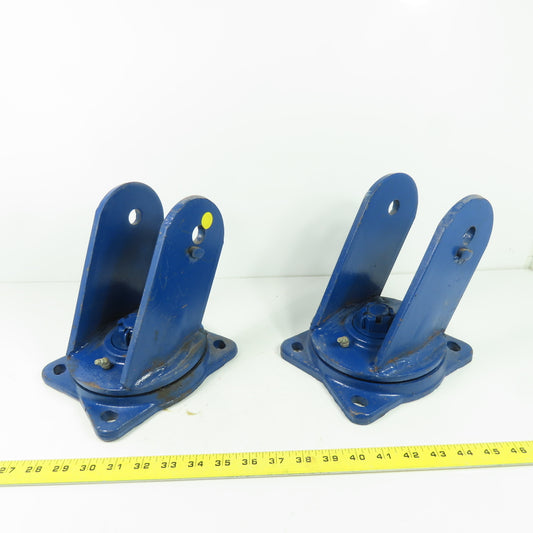 Heavy Duty Swivel Caster Base -1/2" ID 7-1/2"x6-1/2" Flange Lot Of 2