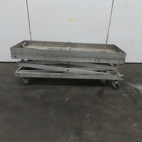 Aluminum 24" X72" Manual Crank Scissor Lift Table 23" To 10'6" Height