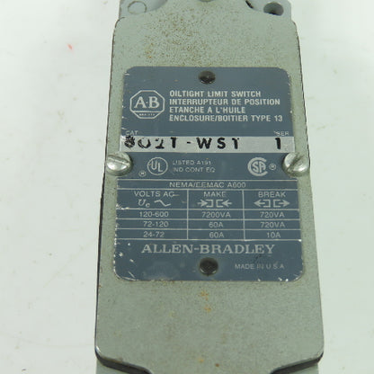 Allen Bradley 802T-WST Ser 1 Limit Switch 600VAC 3-1/2" Coil Spring