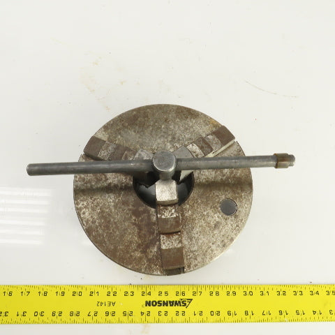 10" OD 3 Jaw Self Centering Scroll Lathe Chuck 3.1" Thru Hole 1" W Jaws W/Handle