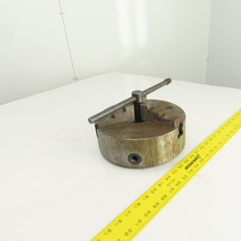 10" OD 3 Jaw Self Centering Scroll Lathe Chuck 3.1" Thru Hole 1" W Jaws W/Handle