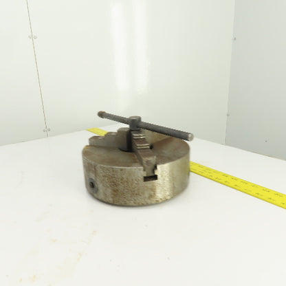 10" OD 3 Jaw Self Centering Scroll Lathe Chuck 3.1" Thru Hole 1" W Jaws W/Handle