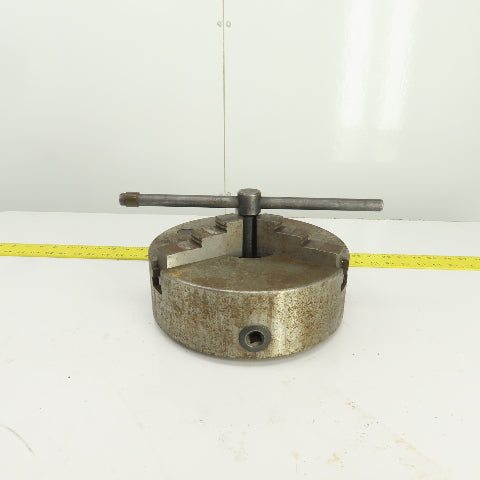 10" OD 3 Jaw Self Centering Scroll Lathe Chuck 3.1" Thru Hole 1" W Jaws W/Handle