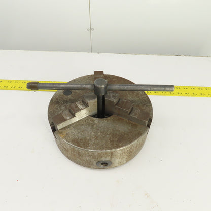 10" OD 3 Jaw Self Centering Scroll Lathe Chuck 3.1" Thru Hole 1" W Jaws W/Handle