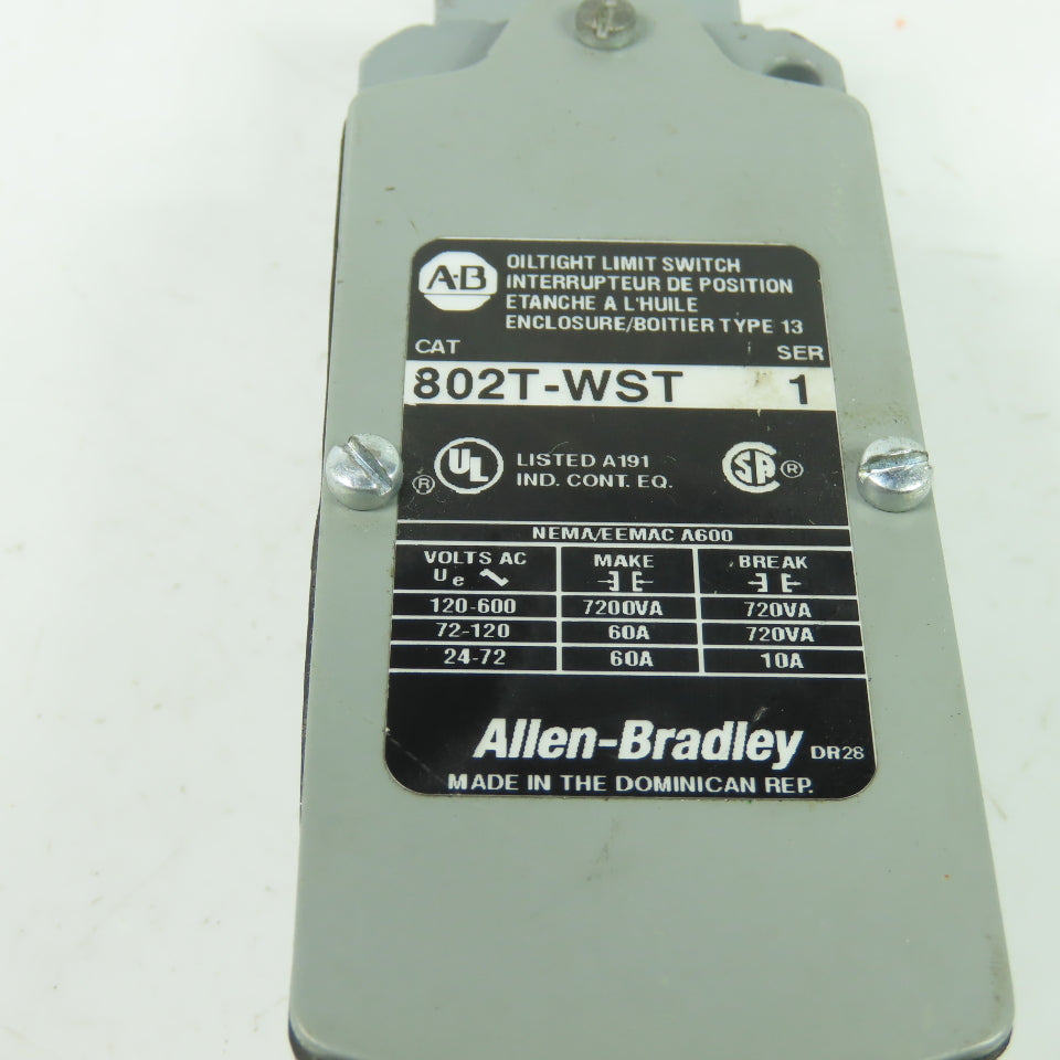 Allen Bradley 802T-WST Ser 1 Limit Switch 600VAC