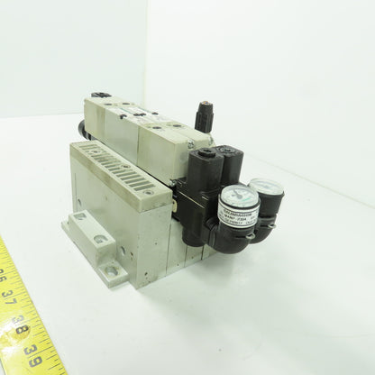 Numatics 051BB400M000061 Pneumatic Solenoid Valve Manifold Block 120PSI 24VDC