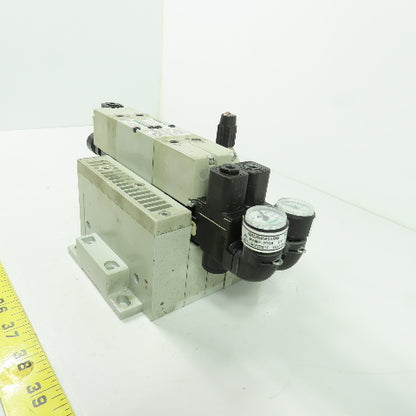 Numatics 051BB400M000061 Pneumatic Solenoid Valve Manifold Block 120PSI 24VDC