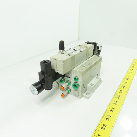 Numatics 051BB400M000061 Pneumatic Solenoid Valve Manifold Block 120PSI 24VDC
