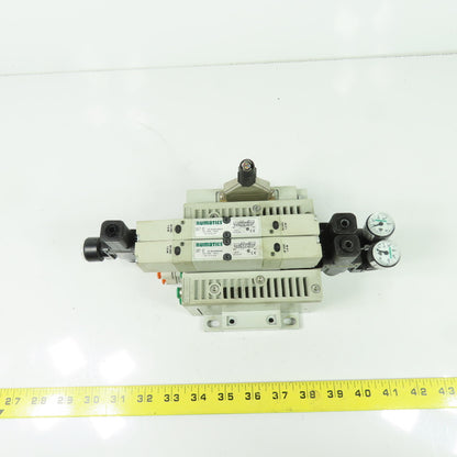 Numatics 051BB400M000061 Pneumatic Solenoid Valve Manifold Block 120PSI 24VDC