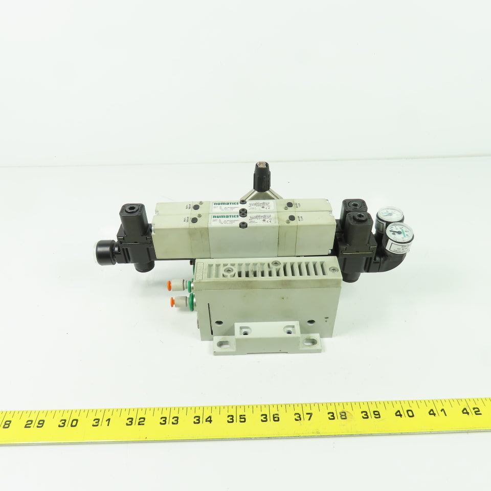 Numatics 051BB400M000061 Pneumatic Solenoid Valve Manifold Block 120PSI 24VDC
