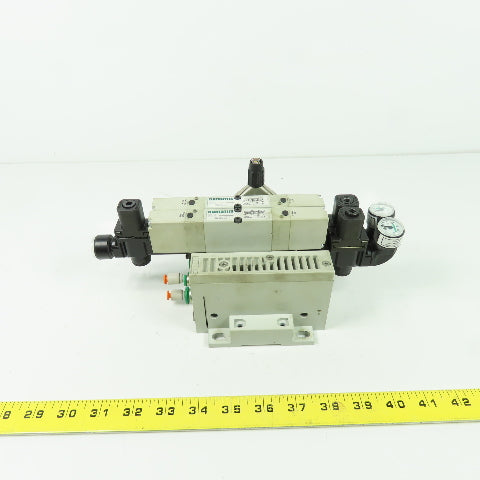 Numatics 051BB400M000061 Pneumatic Solenoid Valve Manifold Block 120PSI 24VDC