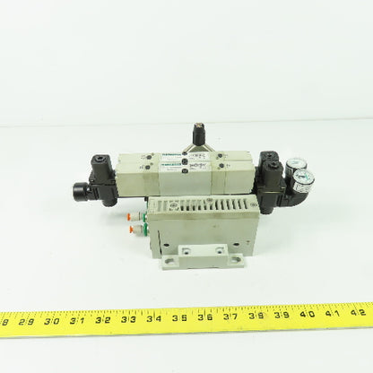 Numatics 051BB400M000061 Pneumatic Solenoid Valve Manifold Block 120PSI 24VDC