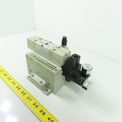 Numatics 051BB400M000061 Pneumatic Solenoid Valve Manifold Block 120PSI 24VDC