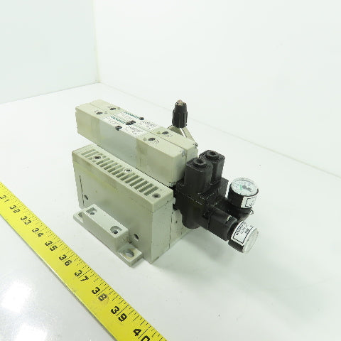 Numatics 051BB400M000061 Pneumatic Solenoid Valve Manifold Block 120PSI 24VDC