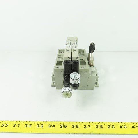Numatics 051BB400M000061 Pneumatic Solenoid Valve Manifold Block 120PSI 24VDC