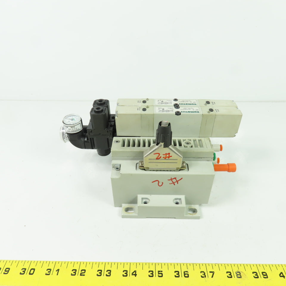 Numatics 051BB400M000061 Pneumatic Solenoid Valve Manifold Block 120PSI 24VDC