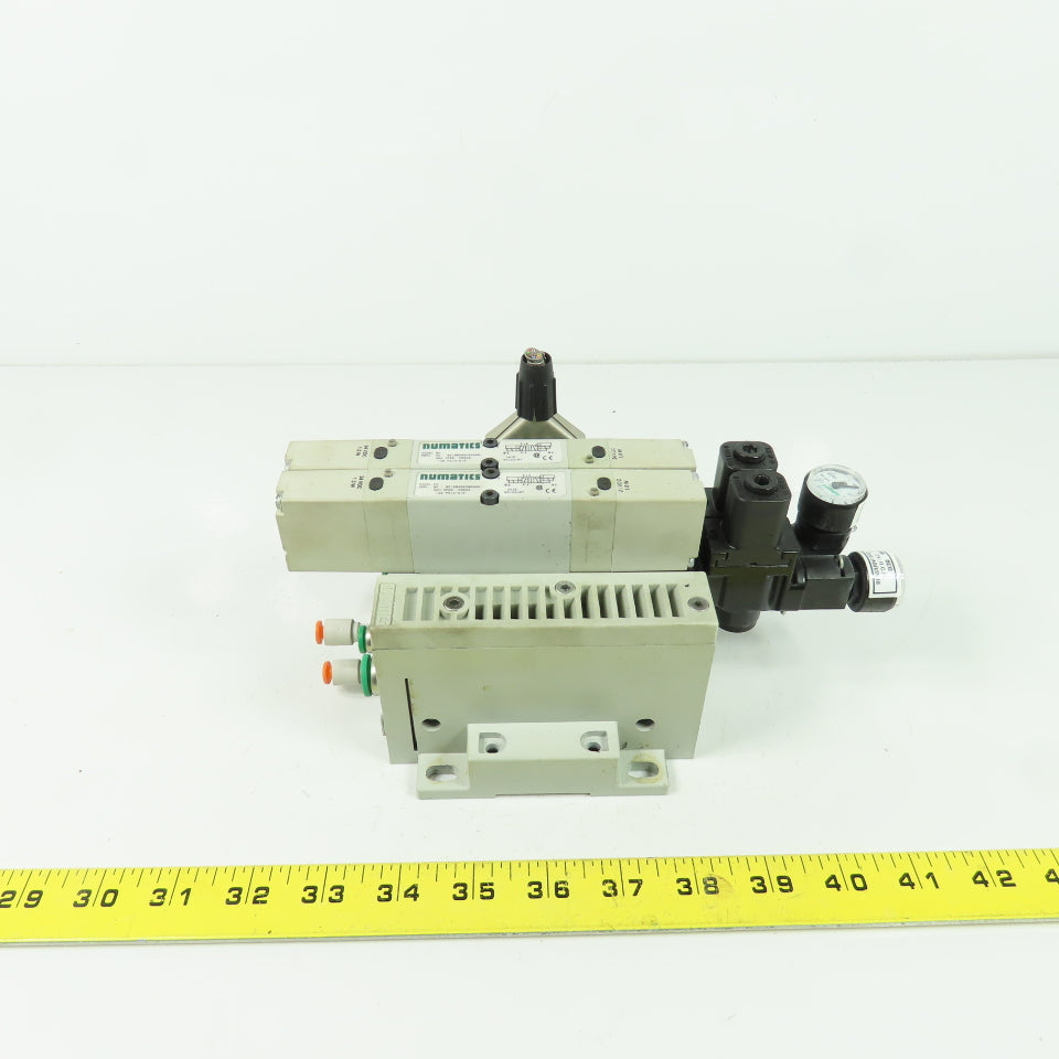 Numatics 051BB400M000061 Pneumatic Solenoid Valve Manifold Block 120PSI 24VDC