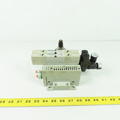 Numatics 051BB400M000061 Pneumatic Solenoid Valve Manifold Block 120PSI 24VDC