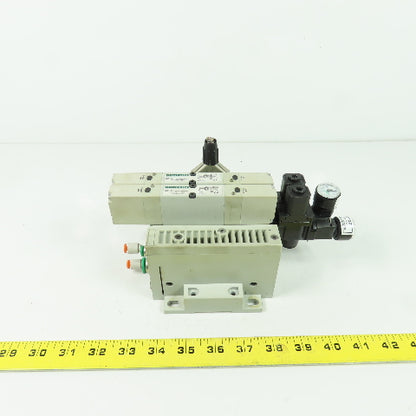 Numatics 051BB400M000061 Pneumatic Solenoid Valve Manifold Block 120PSI 24VDC
