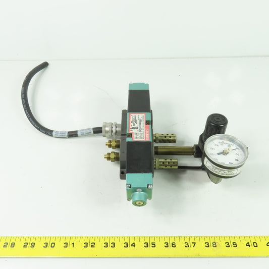 Numatics 082SS415M000061 24VDC Pneumatic Solenoid Valve 150PSI 25A W/Gage