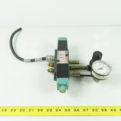 Numatics 082SS415M000061 24VDC Pneumatic Solenoid Valve 150PSI 25A W/Gage