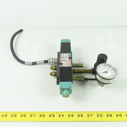 Numatics 082SS415M000061 24VDC Pneumatic Solenoid Valve 150PSI 25A W/Gage
