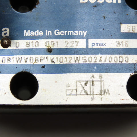 Bosch 0 810 097 227 4/2 Way Hydraulic Single Solenoid Valve 24VDC