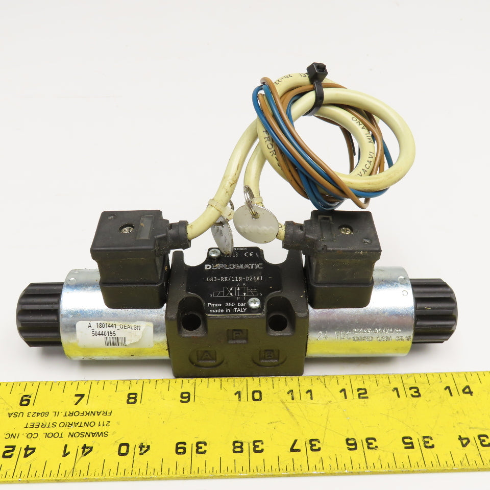 Bosch 0 810 091 203 4/3 Way Closed Center Hydraulic Double Solenoid Valve 24VDC