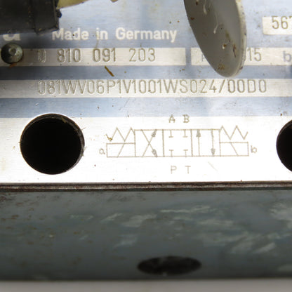 Bosch 0 810 091 203 4/3 Way Closed Center Hydraulic Double Solenoid Valve 24VDC