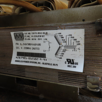 Marelco ER775-8553-02 35kVA Machine Transformer Pri 240/380/440/480 Sec 220WYE