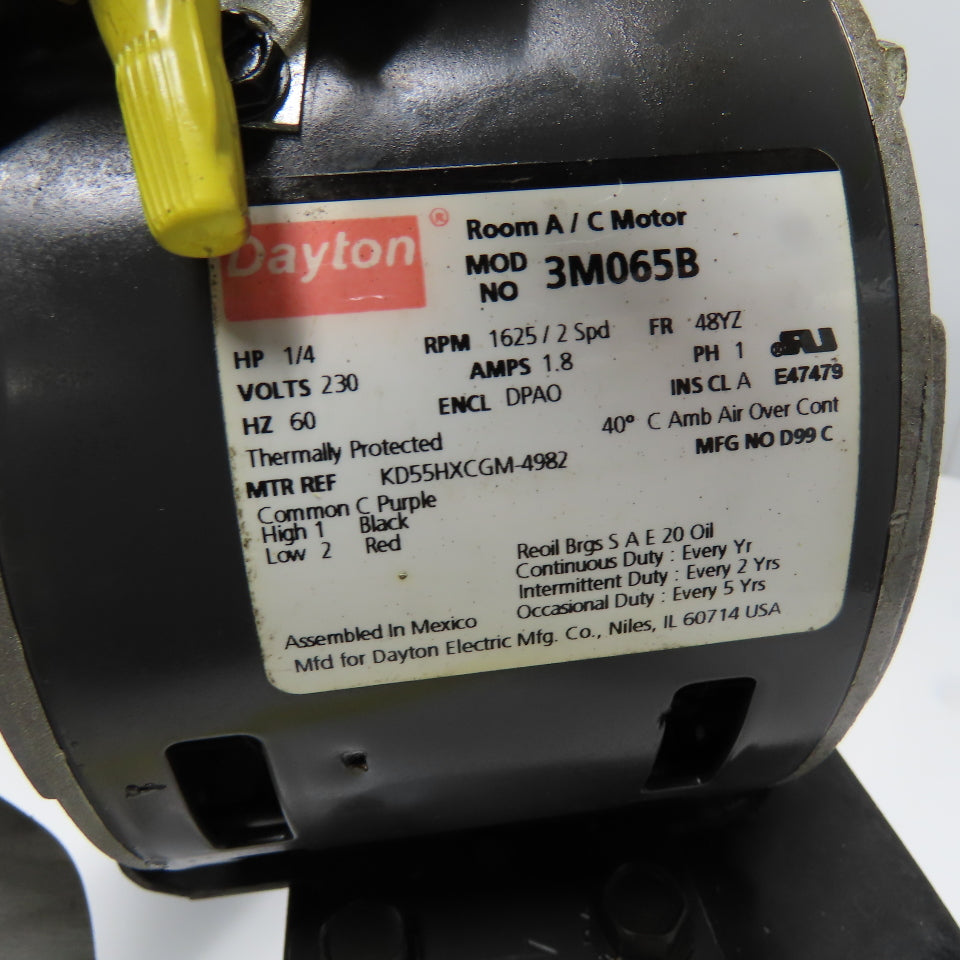 Dayton 3M065B 1/4HP 15" 3 Blade Radiator Fan 230V 1PH 1625RPM/2 SPD W/Mount
