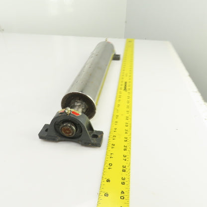 3.5" OD x 17" Flat Face Conveyor Tail Drum Roller W/ Pillow Blocks