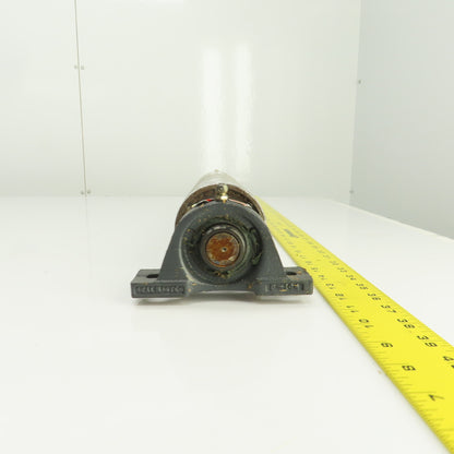 3.5" OD x 17" Flat Face Conveyor Tail Drum Roller W/ Pillow Blocks