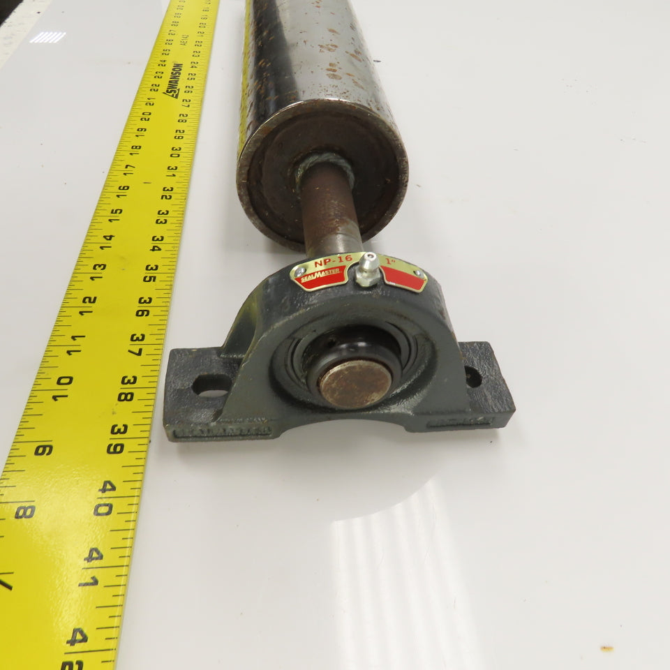 3.5" OD x 16-3/4" Flat Face Conveyor Tail Drum Roller W/ Pillow Blocks