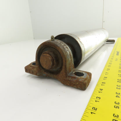 3.90" OD x18" Crowned Face Conveyor Tail Drum Roller 18-1/2" BF W/ Pillow Blocks
