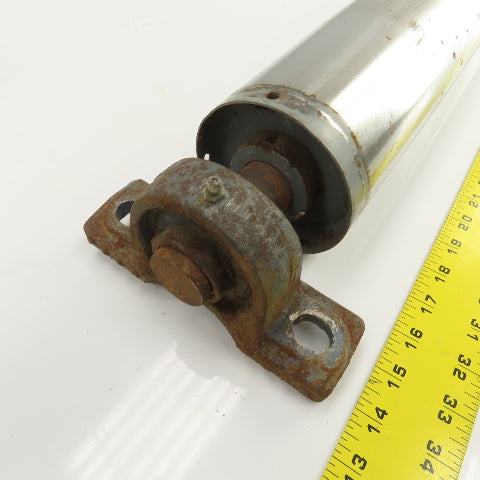 3.90" OD x18" Crowned Face Conveyor Tail Drum Roller 18-1/2" BF W/ Pillow Blocks