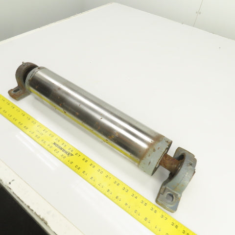 3.90" OD x18" Crowned Face Conveyor Tail Drum Roller 18-1/2" BF W/ Pillow Blocks