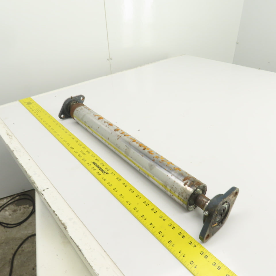 2.5" OD x 21" Flat Face Conveyor Tail Drum Roller 21.5" BF W/ Pillow Blocks
